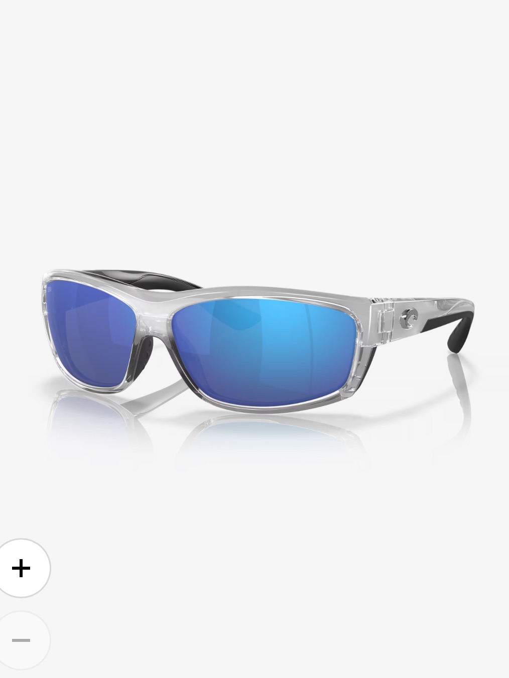 Costa Del Mar Saltbreak Clear Frame Blue Mirrored Lens Sunglasses